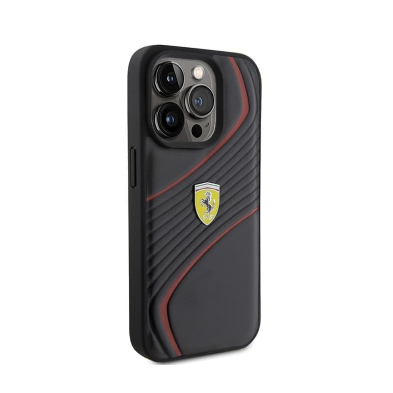 Ferrari Twist Metal Logo - Case for iPhone 15 Pro (Black) - 4