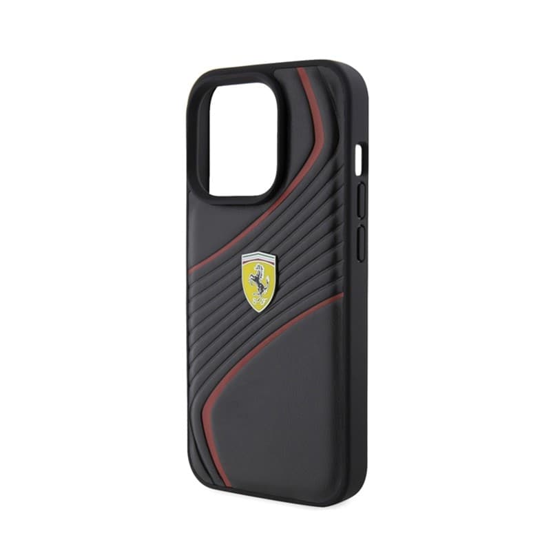 Ferrari Twist Metal Logo - Case for iPhone 15 Pro (Black) - 6