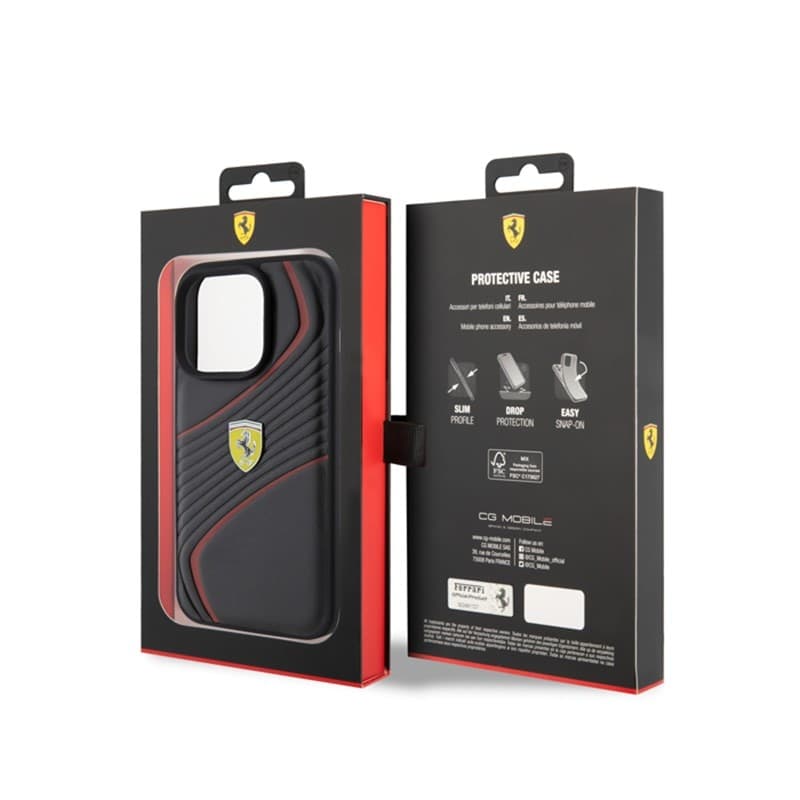 Ferrari Twist Metal Logo - Case for iPhone 15 Pro (Black) - 8