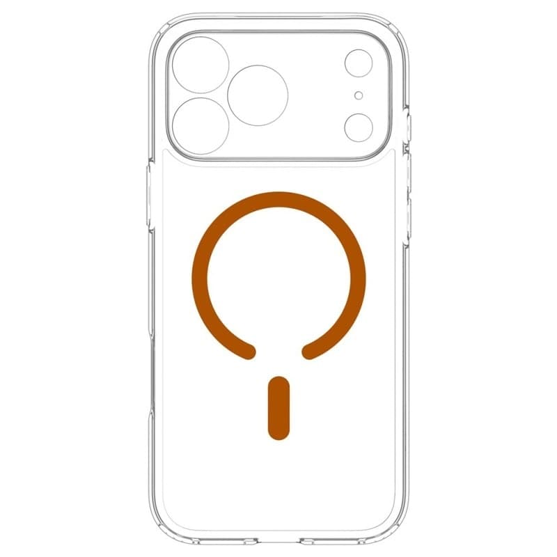 Spigen Ultra Hybrid Mag MagSafe - Custodia per iPhone 18 Pro / 17 Pro (Trasparente/Arancione) - 5