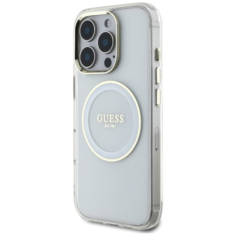 Guess IML Metal Colored Circle Classic Logo MagSafe - Case for iPhone 16 Pro (white) - 2