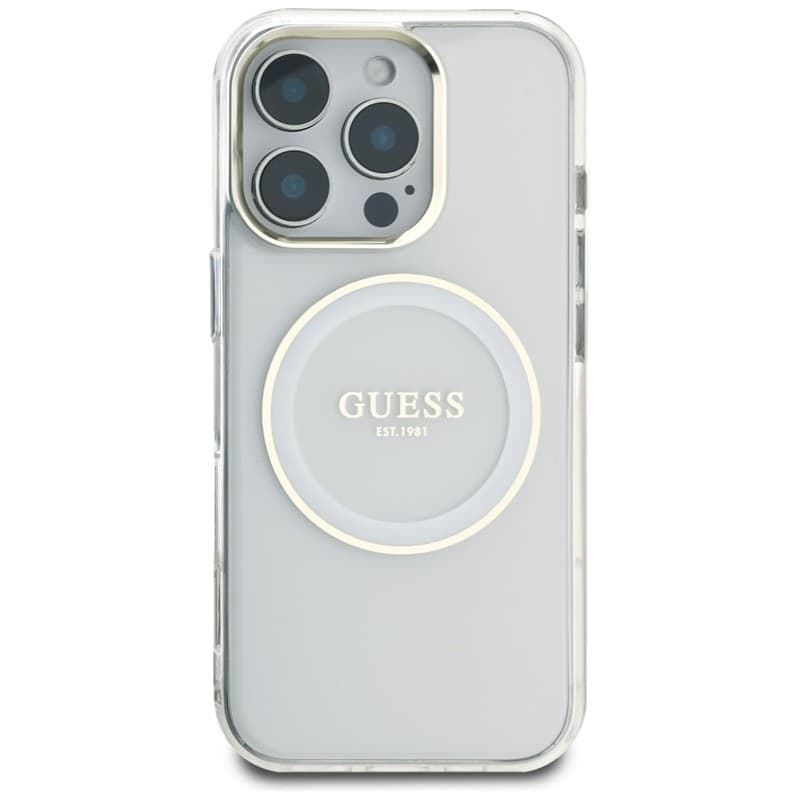 Guess IML Metal Colored Circle Classic Logo MagSafe - Case for iPhone 16 Pro (white) - 3