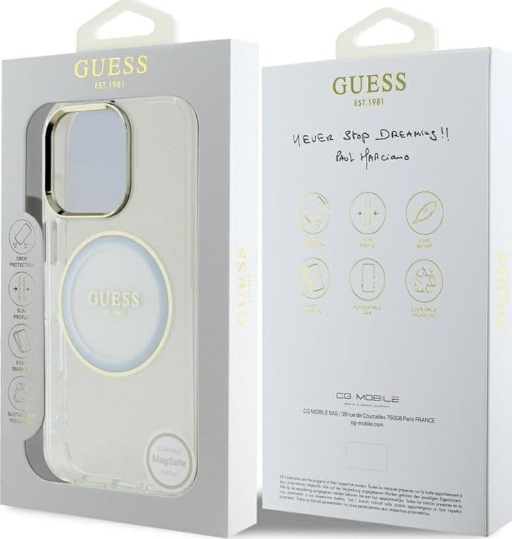 Guess IML Metal Colored Circle Classic Logo MagSafe - Case for iPhone 16 Pro (white) - 8