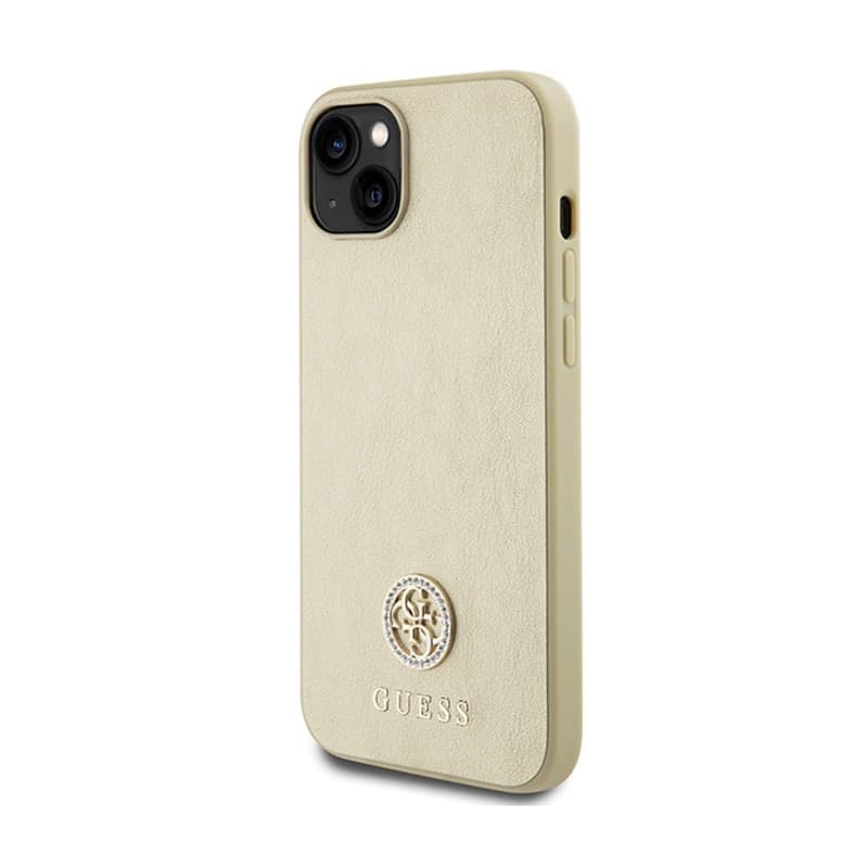 Guess 4G Strass Metal Logo - Case for iPhone 15 (Gold) - 2