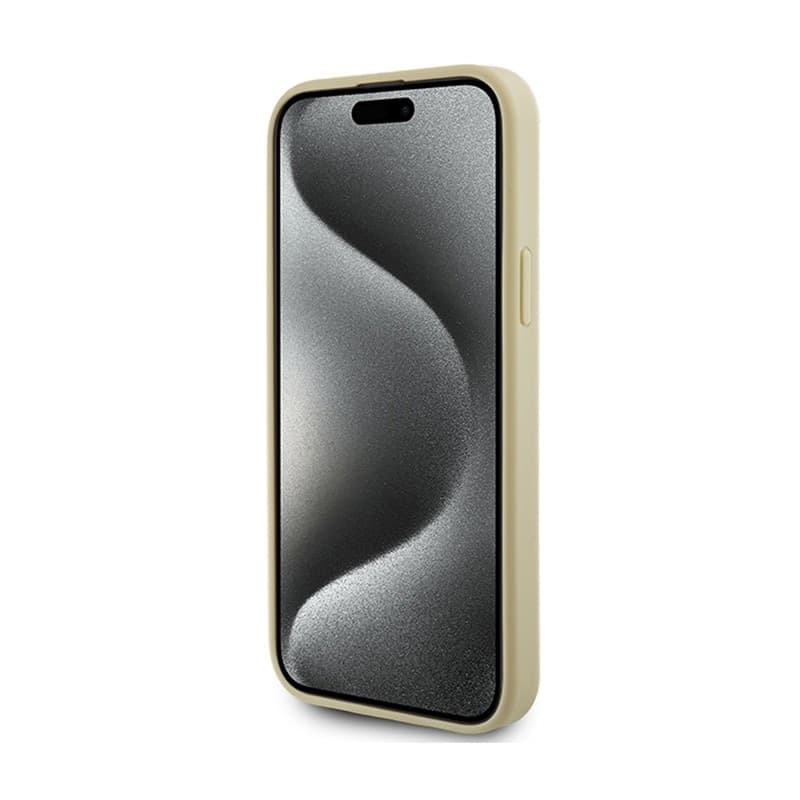 Guess 4G Strass Metal Logo - Case for iPhone 15 (Gold) - 5