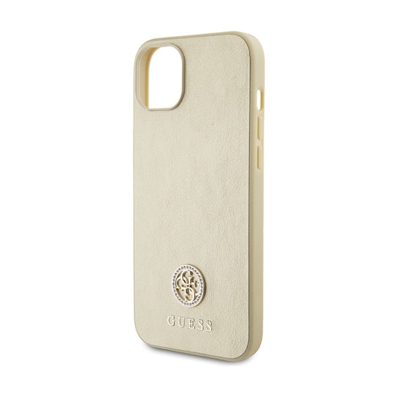 Guess 4G Strass Metal Logo - Case for iPhone 15 (Gold) - 6