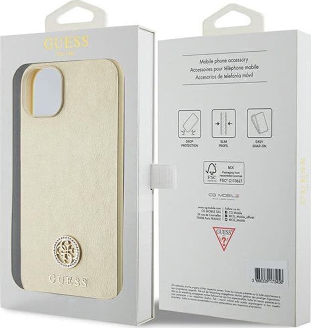 Guess 4G Strass Metal Logo - Case for iPhone 15 (Gold) - 8