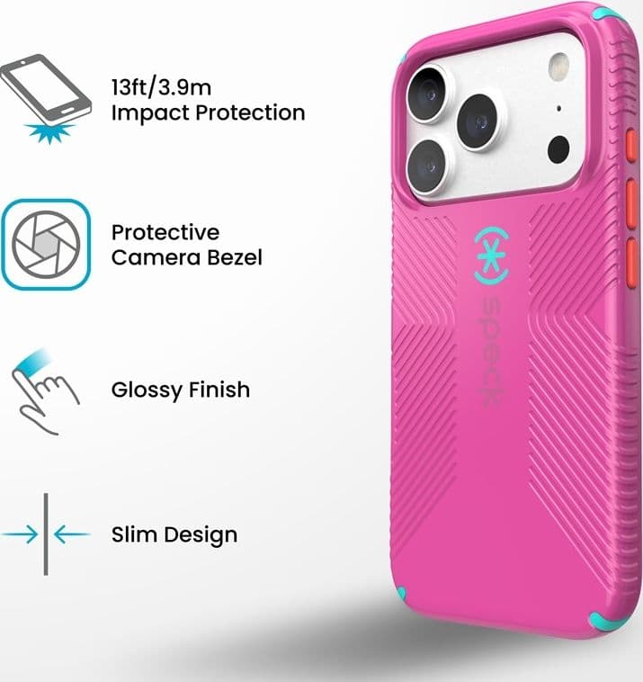 Speck Candyshell Icon MagSafe - Custodia per iPhone 18 Pro / 17 Pro (Bubblegum Pop) - 10