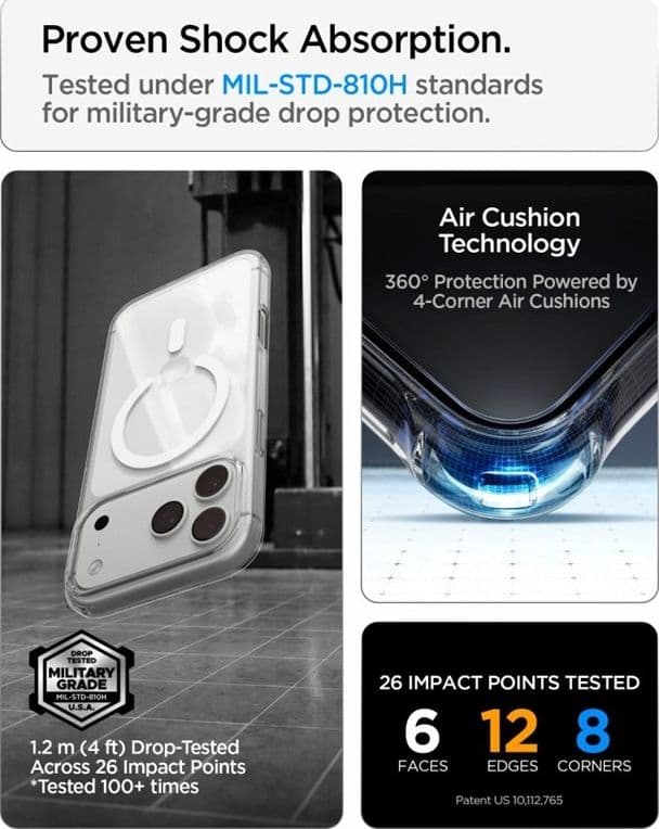 Spigen Liquid Crystal Mag MagSafe - Custodia per iPhone 18 Pro Max / 17 Pro Max (Trasparente/Bianco) - 10