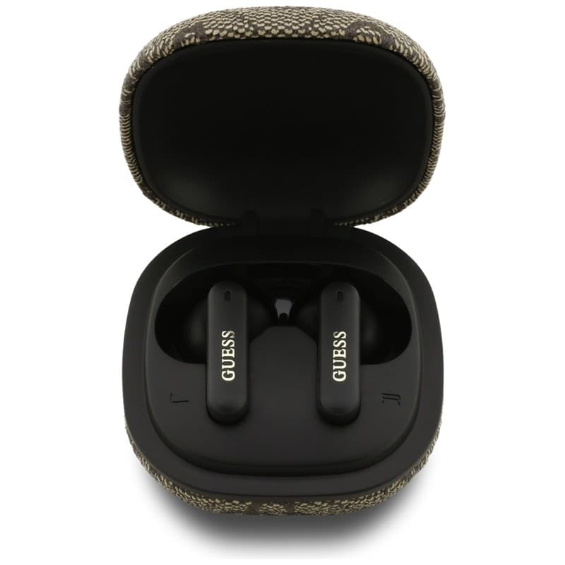 Guess 4G Classic Metal Logo - Bluetooth TWS ENC sluchátka + nabíjecí pouzdro (Hnìdá) - 3