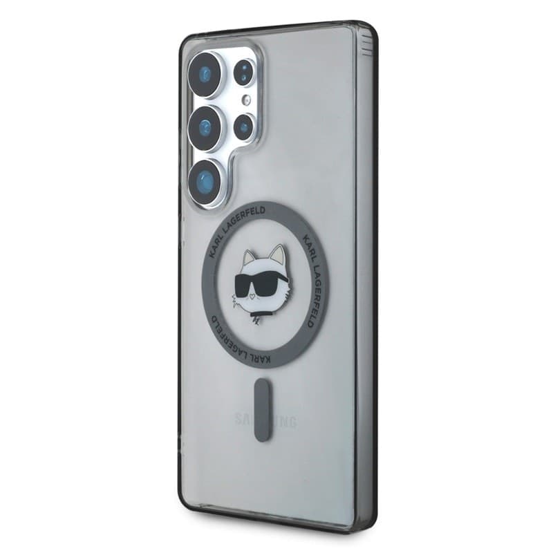 Karl Lagerfeld Button Choupette Head Printed Logo MagSafe - Case for Samsung Galaxy S25 Ultra (Black) - 2