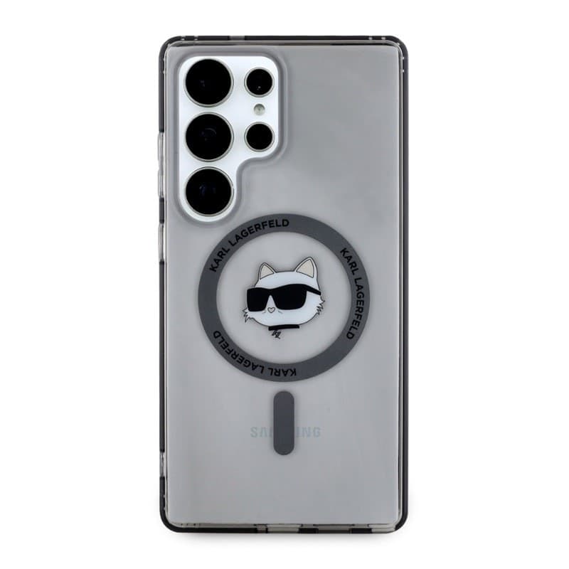 Karl Lagerfeld Button Choupette Head Printed Logo MagSafe - Case for Samsung Galaxy S25 Ultra (Black) - 3