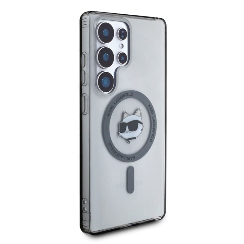 Karl Lagerfeld Button Choupette Head Printed Logo MagSafe - Case for Samsung Galaxy S25 Ultra (Black) - 4