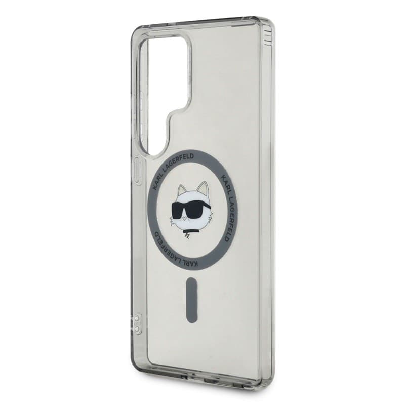 Karl Lagerfeld Button Choupette Head Printed Logo MagSafe - Case for Samsung Galaxy S25 Ultra (Black) - 6
