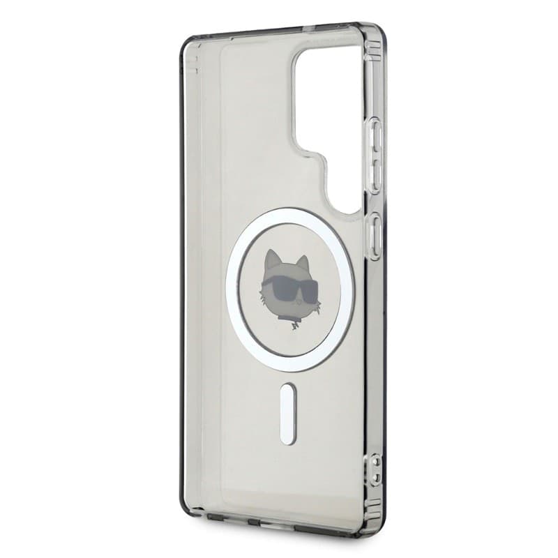 Karl Lagerfeld Button Choupette Head Printed Logo MagSafe - Case for Samsung Galaxy S25 Ultra (Black) - 7