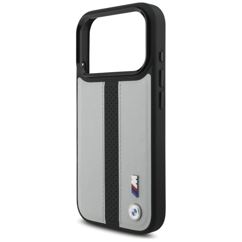 Custodia MagSafe con logo BMW M a strisce perforate per iPhone 17 Pro (grigio) - 6