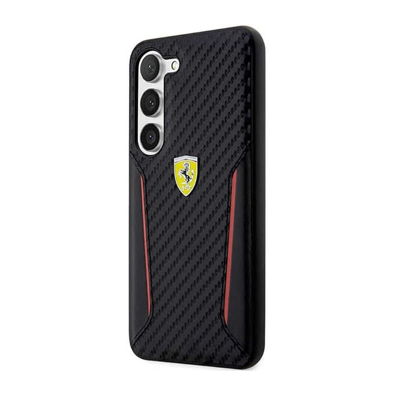 Ferrari Carbon Contrast Edges - Case for Samsung Galaxy S23+ (Black) - 2