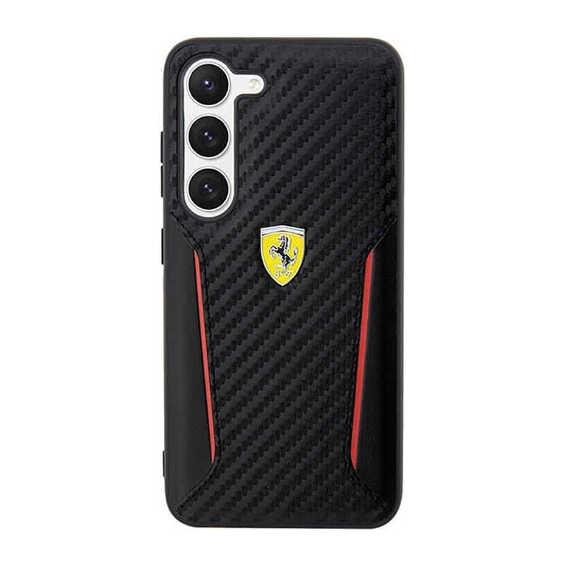 Ferrari Carbon Contrast Edges - Case for Samsung Galaxy S23+ (Black) - 3