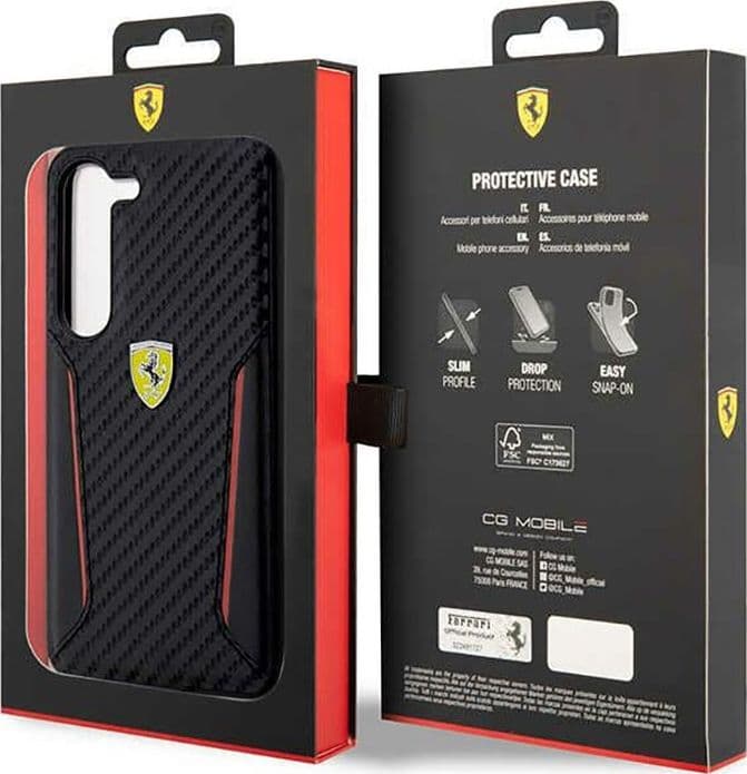 Ferrari Carbon Contrast Edges - Case for Samsung Galaxy S23+ (Black) - 8