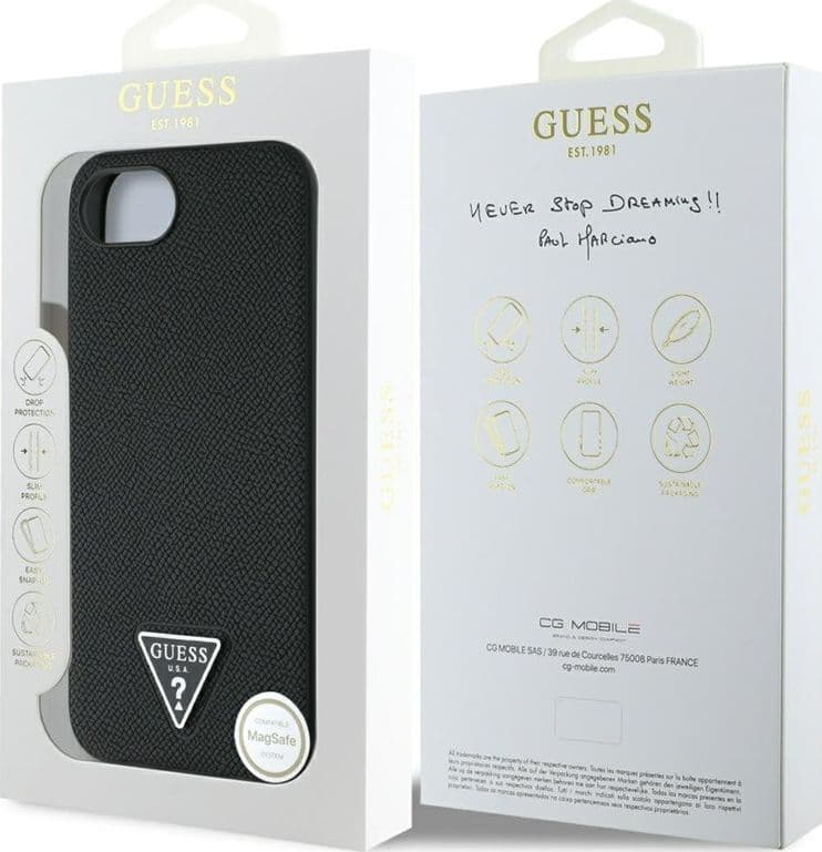 Guess Grained Triangle MagSafe - Case for iPhone 16e (black) - 8