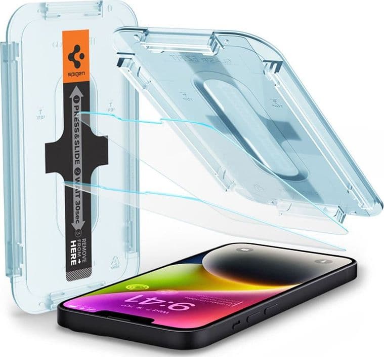 Spigen GLAS.TR EZ FIT 2-Pack - Vetro temperato per iPhone 17e / 16e / 14 / 13 Pro / 13 2 pezzi - 2