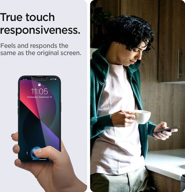 Spigen GLAS.TR EZ FIT 2-Pack - Vetro temperato per iPhone 17e / 16e / 14 / 13 Pro / 13 2 pezzi - 5