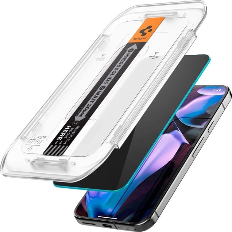 Spigen GLAS.TR EZ FIT Privacy 2-Pack - Tempered Glass with Privacy Filter for Google Pixel 9 / 9 Pro / 10 / 10 Pro (2 pcs) - 3