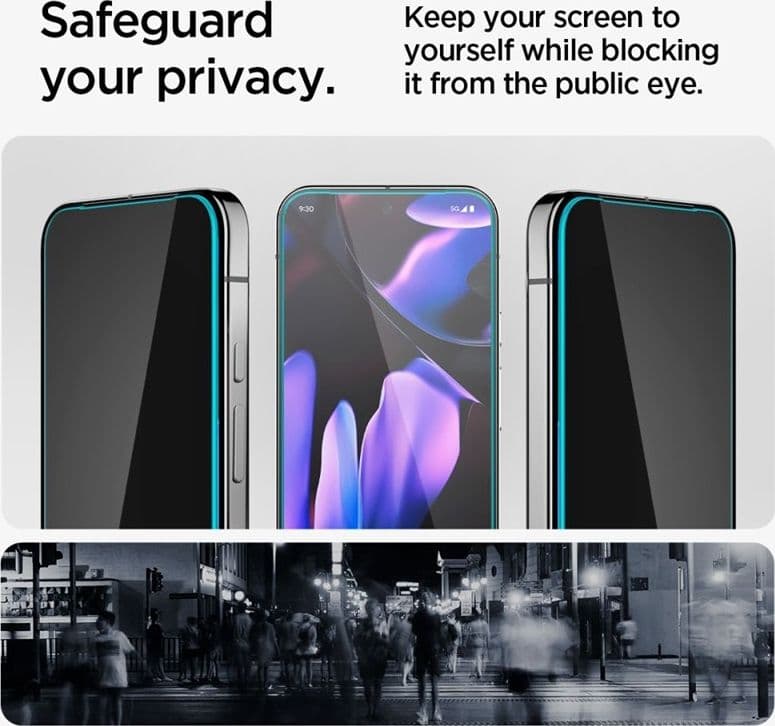 Spigen GLAS.TR EZ FIT Privacy 2-Pack - Tempered Glass with Privacy Filter for Google Pixel 9 / 9 Pro / 10 / 10 Pro (2 pcs) - 9