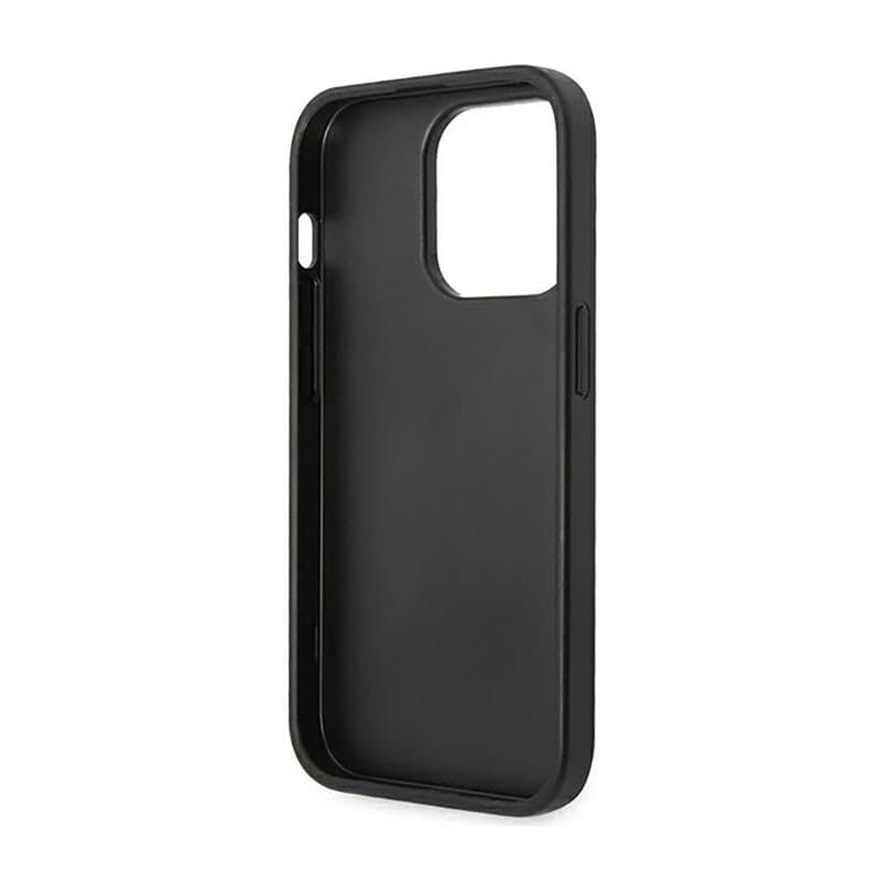Guess Saffiano Metal Logo Stripes - Case for iPhone 14 Pro (Black) - 7