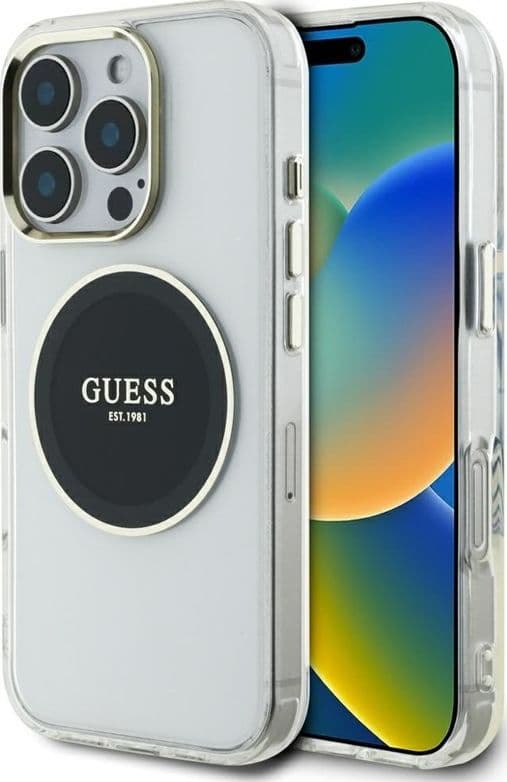 Guess IML Metal Colored Circle Classic Logo MagSafe - Case for iPhone 16 Pro Max (black)
