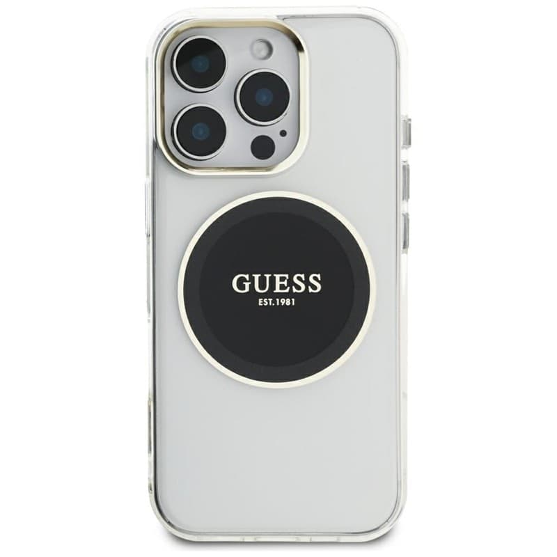 Guess IML Metal Colored Circle Classic Logo MagSafe - Case for iPhone 16 Pro Max (black) - 3