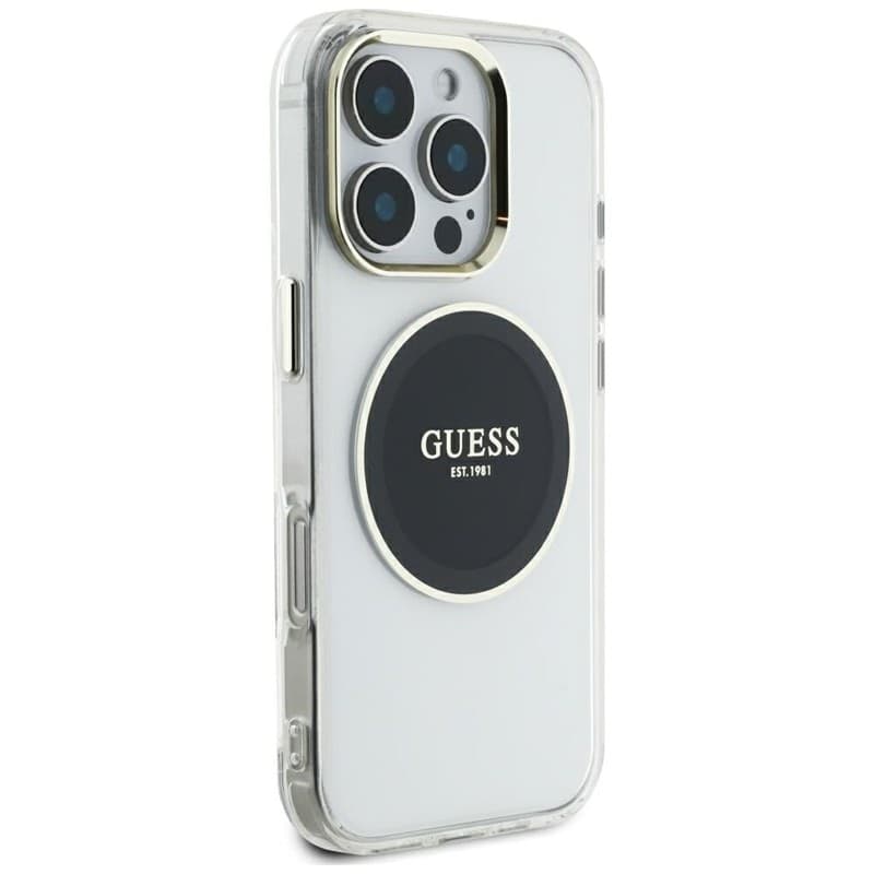 Guess IML Metal Colored Circle Classic Logo MagSafe - Case for iPhone 16 Pro Max (black) - 4