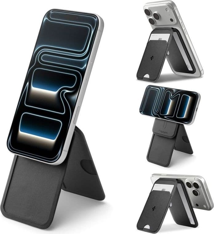 Spigen S314-2 Slim Fold Tripod MagSafe - Portafoglio magnetico con funzione di supporto (nero) - 2