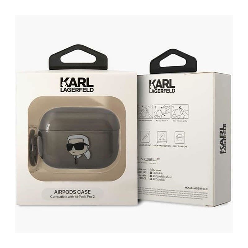 Karl Lagerfeld NFT Ikonik Karl Head - Case for Apple AirPods Pro 2 (Black) - 4