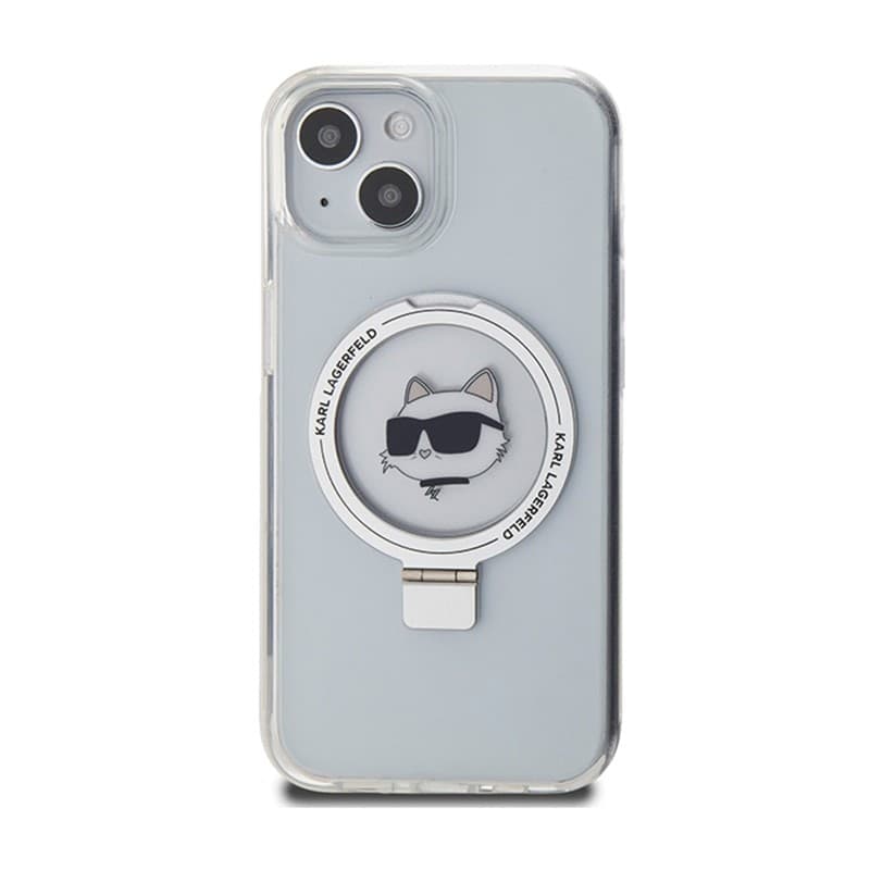 Karl Lagerfeld Ring Stand Choupette Head MagSafe - iPhone 15 Case (white) - 3