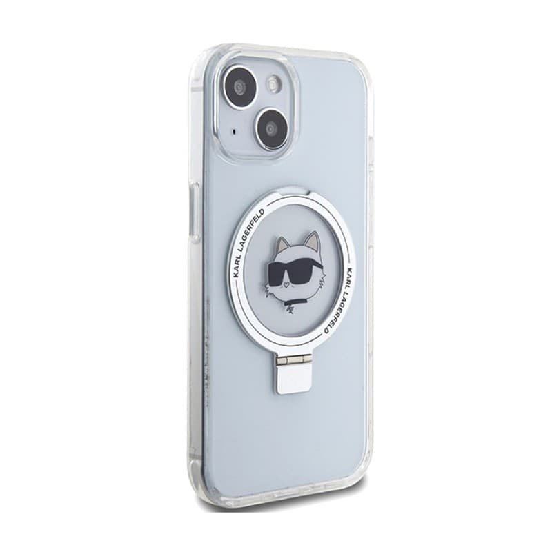 Karl Lagerfeld Ring Stand Choupette Head MagSafe - iPhone 15 Case (white) - 4