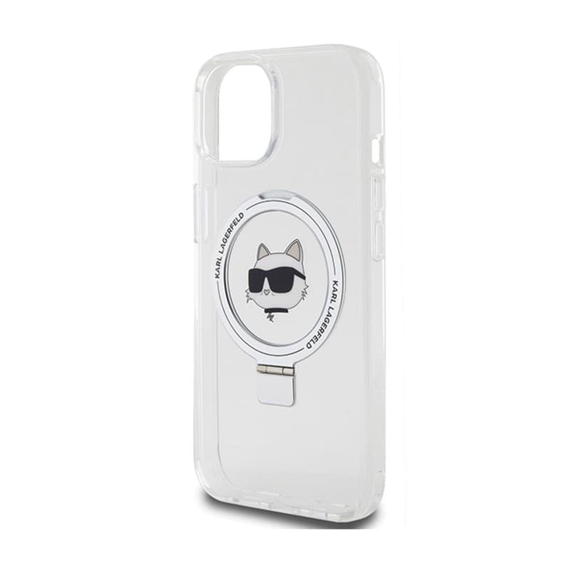 Karl Lagerfeld Ring Stand Choupette Head MagSafe - iPhone 15 Case (white) - 6