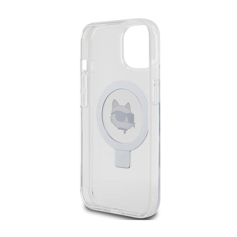 Karl Lagerfeld Ring Stand Choupette Head MagSafe - iPhone 15 Case (white) - 7