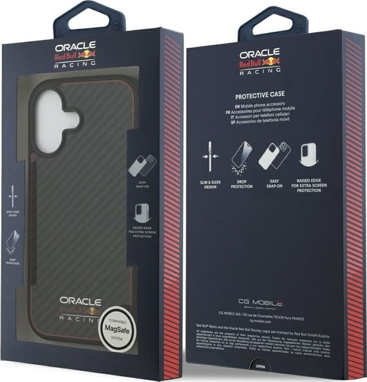 Custodia Red Bull Kevlar Logo Matt MagSafe per iPhone 17 (Nero) - 8