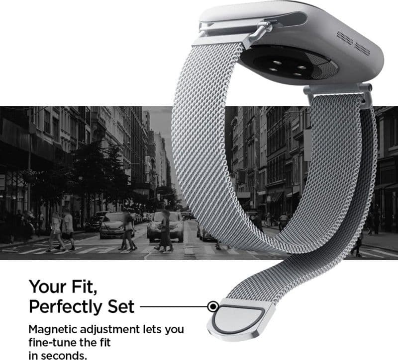 Spigen WBM4 - Stainless Steel Band for Apple Watch 40/41/42 mm (Silver) - 8