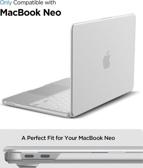 Spigen AirSkin - Custodia per MacBook Neo (Trasparente satinato) - 5