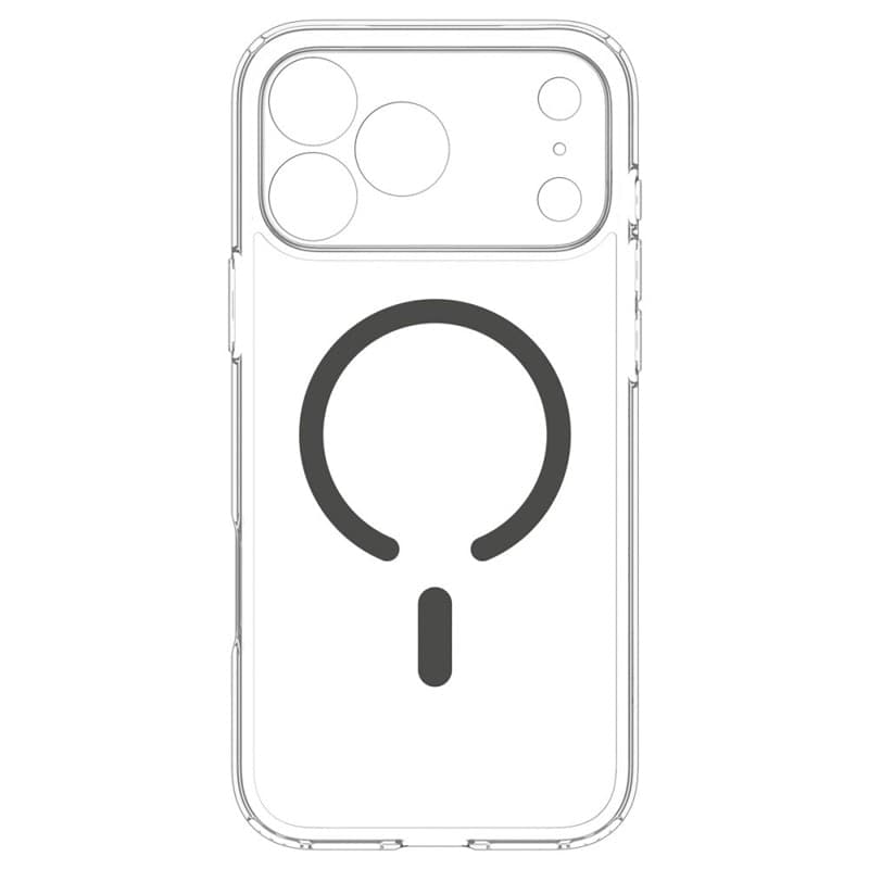 Spigen Ultra Hybrid Mag MagSafe - Custodia per iPhone 18 Pro / 17 Pro (Trasparente/Grafite) - 5