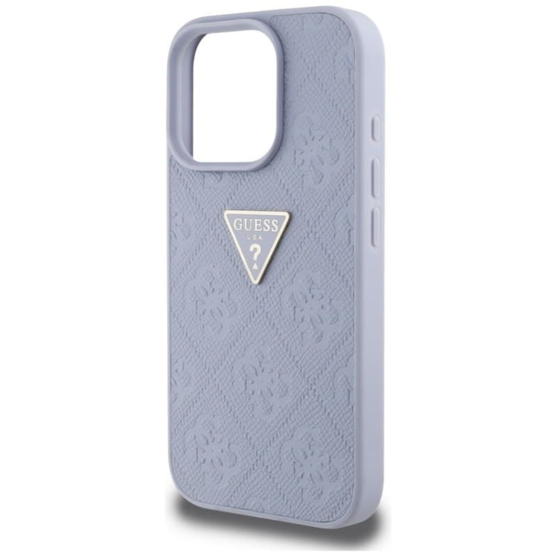 Guess Hot Stamp 4G Pattern Triangle Metal Logo - Case for iPhone 16 Pro (purple) - 6