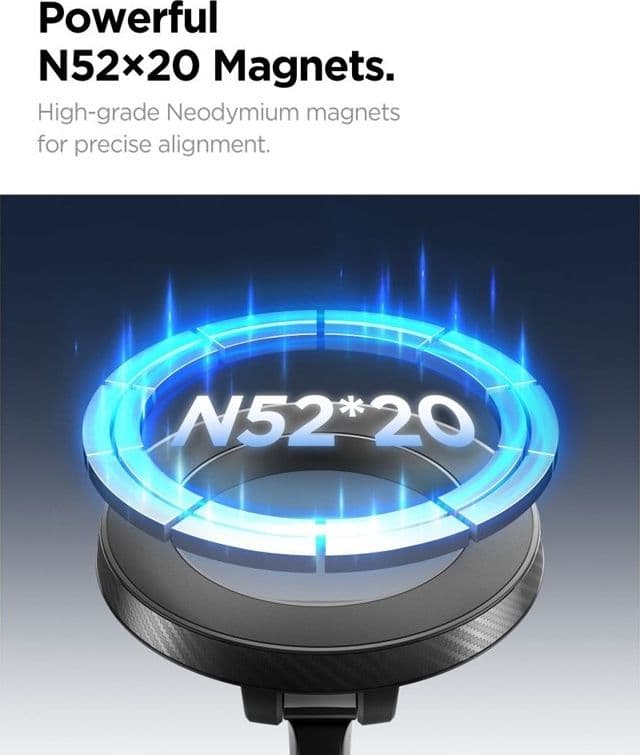 Spigen MFT36 - Supporto magnetico MagSafe per auto, da cruscotto e parabrezza (nero) - 9