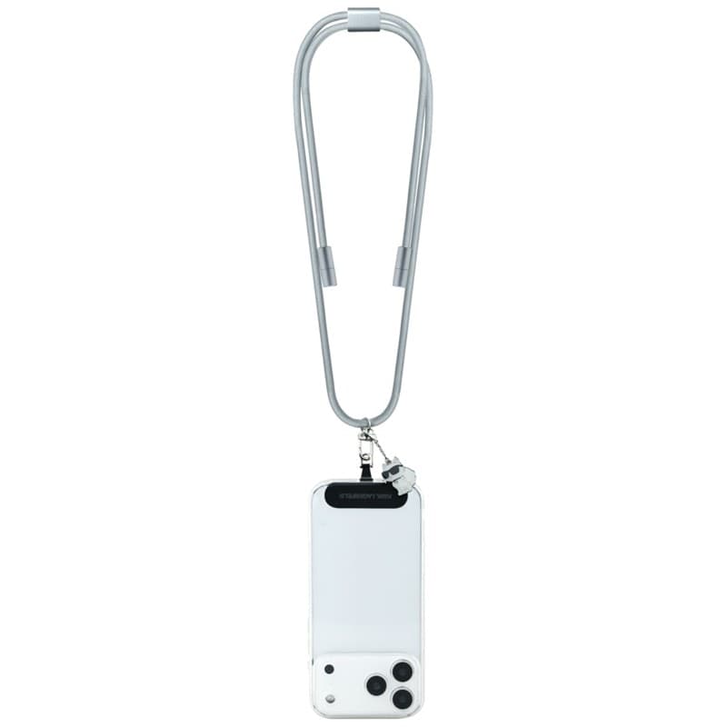 Karl Lagerfeld Crossbody Strap Choupette Charm - Universal Phone Strap / USB-C to USB-C Cable 1.5m (Grey) - 2