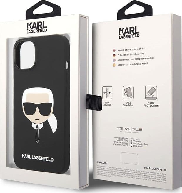 Karl Lagerfeld Silicone Ikonik Karl's Head MagSafe - Case for iPhone 14 Plus (Black) - 6