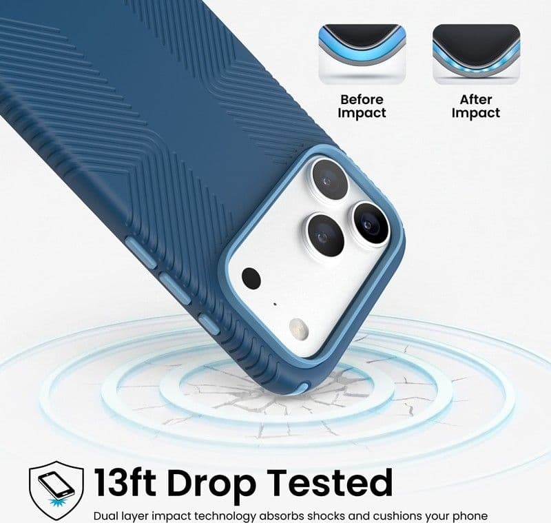 Custodia Speck Presidio2 Grip MagSafe per iPhone 18 Pro Max / 17 Pro Max (Deep Sea) - 8