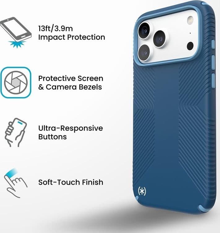 Custodia Speck Presidio2 Grip MagSafe per iPhone 18 Pro Max / 17 Pro Max (Deep Sea) - 10