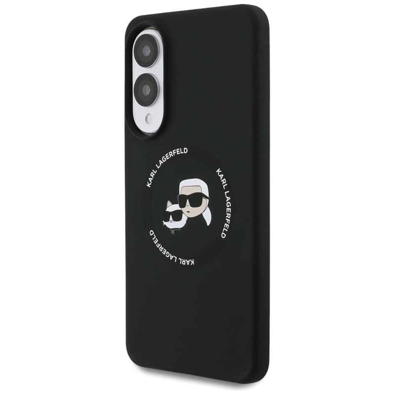 Karl Lagerfeld Silicone Double Heads And Circle MagSafe - Case for Samsung Galaxy S25 Edge (black) - 2