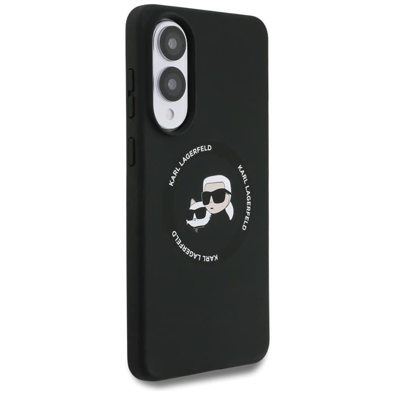 Karl Lagerfeld Silicone Double Heads And Circle MagSafe - Case for Samsung Galaxy S25 Edge (black) - 4